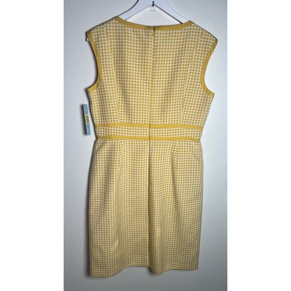 Antonio Melani Size 10 Yellow Cotton Polka Dot Fit & Flare Sweetheart Neck Dress - Picture 2 of 7